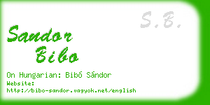 sandor bibo business card